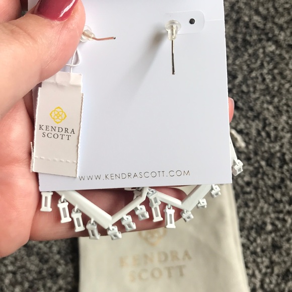 Kendra Scott Matte White Thomas Earrings - Picture 6 of 7